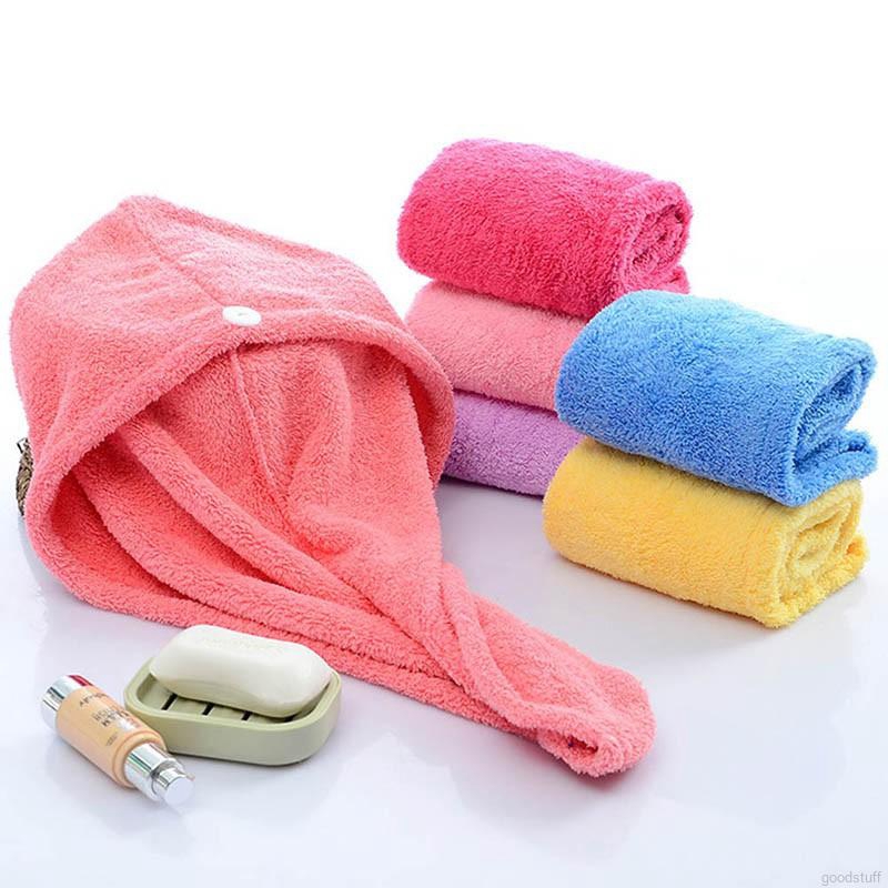 Khăn trùm tóc nữ bằng vải nhung thấm hút nhanh tiện dụng