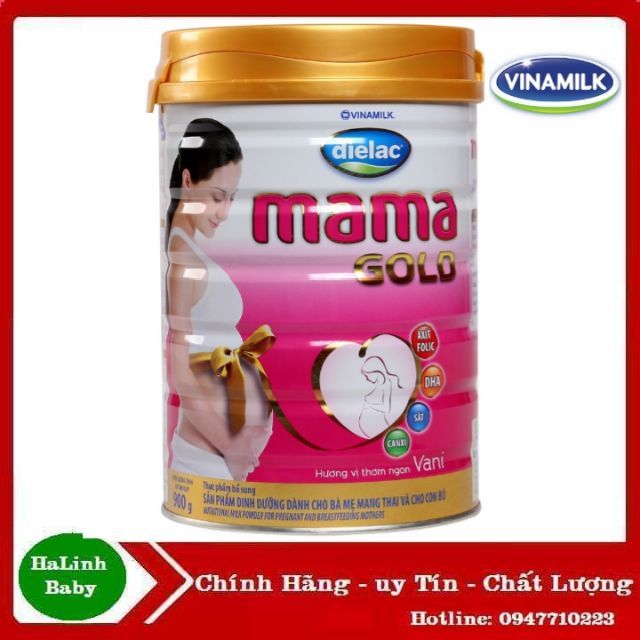 Sữa bầu Dielac MaMa Gold mẫu mới hộp 900g ( Date 08/2023 )