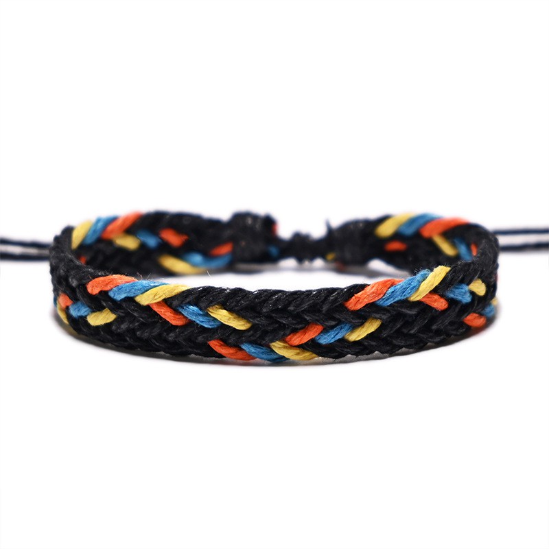 Thời Trang Vòng Tay Dây cotton Lanh Bện Rộng 11mm Phong Cách Cổ Điển Có Thể Điều Chỉnh Cho Nam Và Nữ