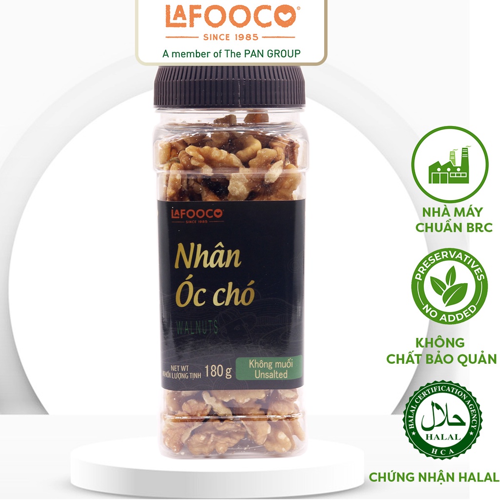 Nhân Óc Chó Mỹ Sấy Không Muối LAFOOCO Unsalted walnut 180g