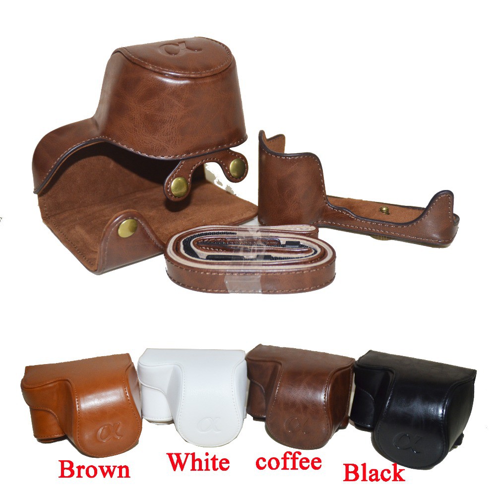 Ốp Lưng Cho Sony A6000 A6300 - Ốp Lưng Da Chống Sốc Có Dây Đeo