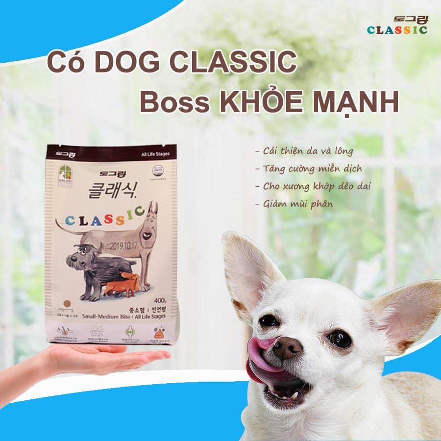 Thức Ăn Hạt Cho Chó Trên 3 Tháng Tuổi Dog Classic Hàn Quốc bao 5kg