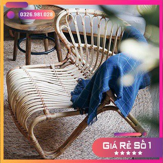 [Giá Xưởng] ghế mây thư giãn Armchair lưng thấp trang trí ban công, phòng khách, quán cà phê, homestay