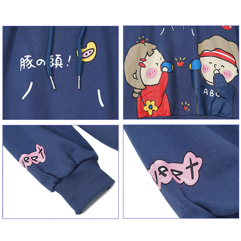 Áo Hoodie Dáng Rộng Họa Tiết Hoạt Hình Thời Trang Thu Đông Có 4 Màu Tùy Chọn Cho Cặp Đôi | BigBuy360 - bigbuy360.vn