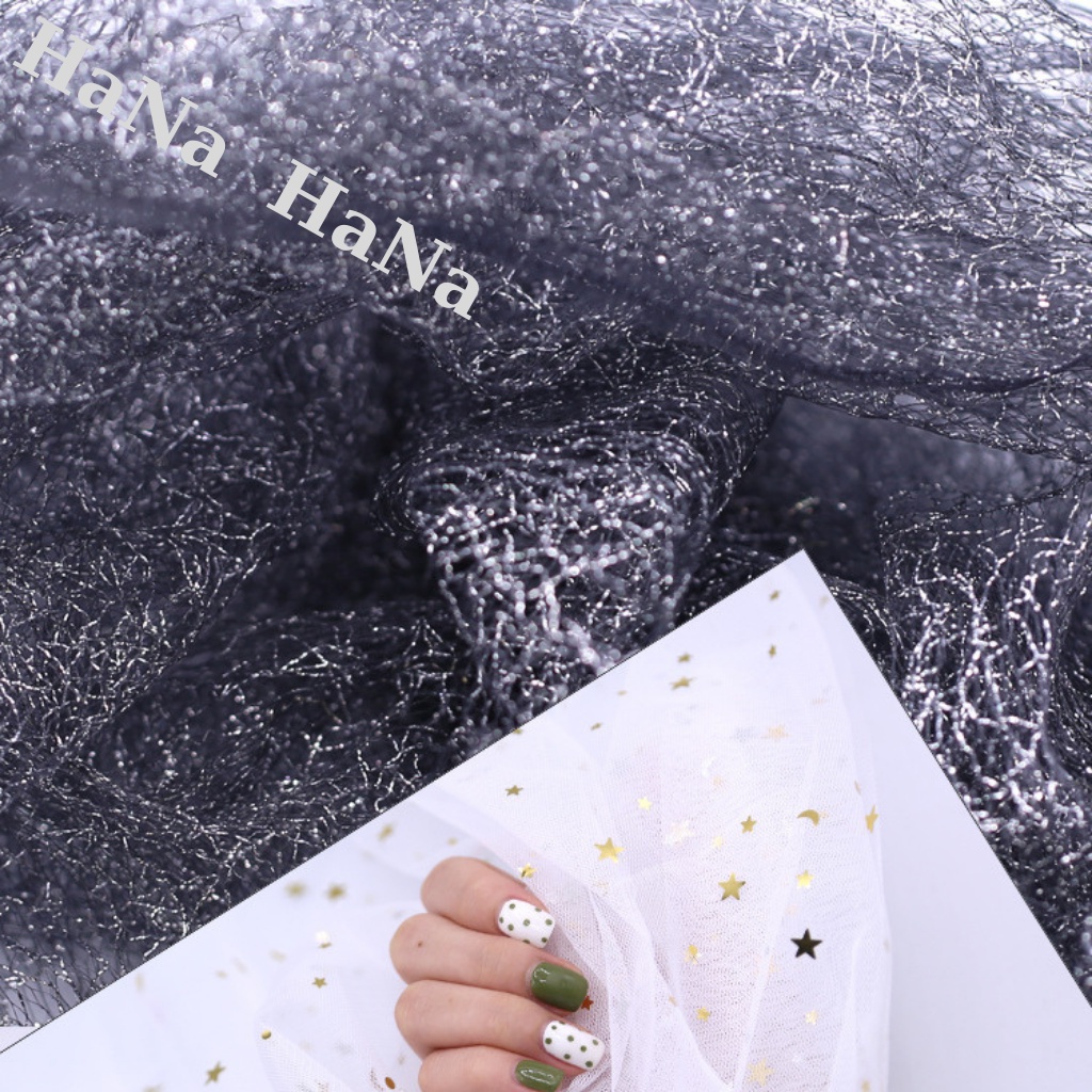 Lưới ren Đen kim tuyến chụp ảnh mẫu, lưới ẩn nail