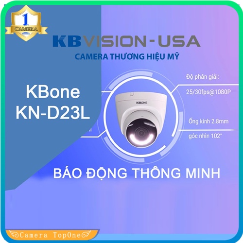 Camera IP Wifi Không Dây KBONE KN D23L 2.0MP Full Color Màu ban đêm - Đàm thoại 2 chiều, Đèn Chớp, Còi hú, Soft AP