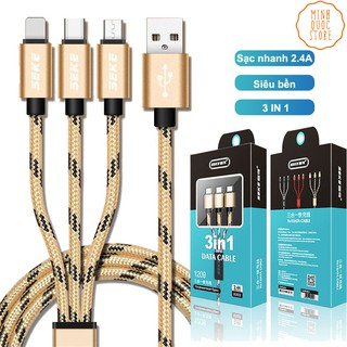 Dây cáp sạc đa năng 3 trong 1 (Lightning - Micro USB - Type-C - Loại cực tốt)