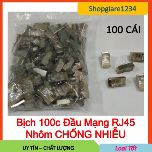 Đầu mạng Rj45 Sắt - Bịch 100c - Chống Nhiễu, Bền, Tốt