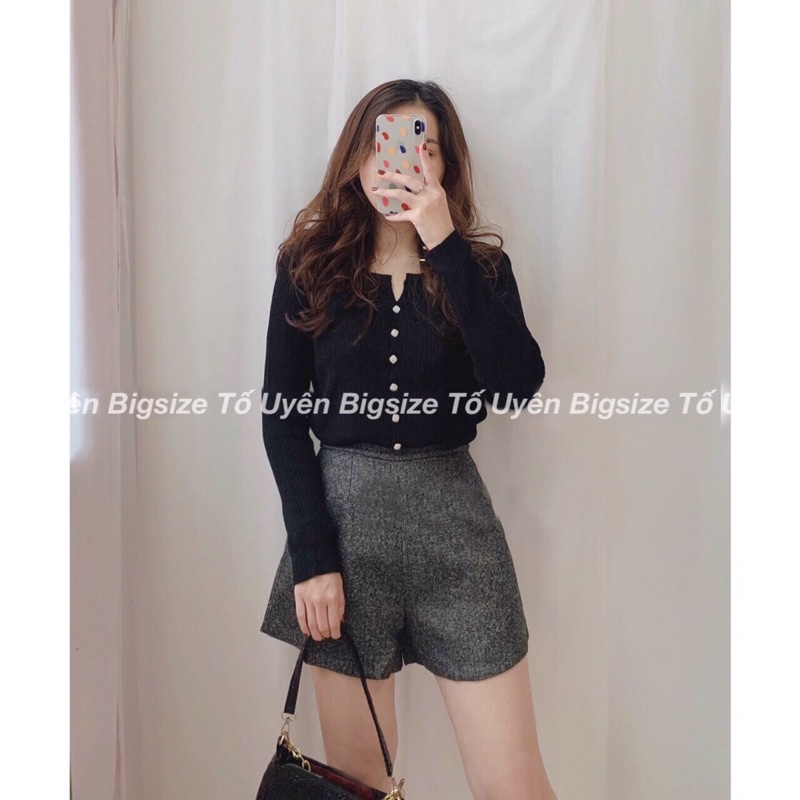 (T.U Bigsize 50-75kg) Áo Dài Tay Bổ Trụ V, Khuy Cài Phong Cách Vintage | BigBuy360 - bigbuy360.vn