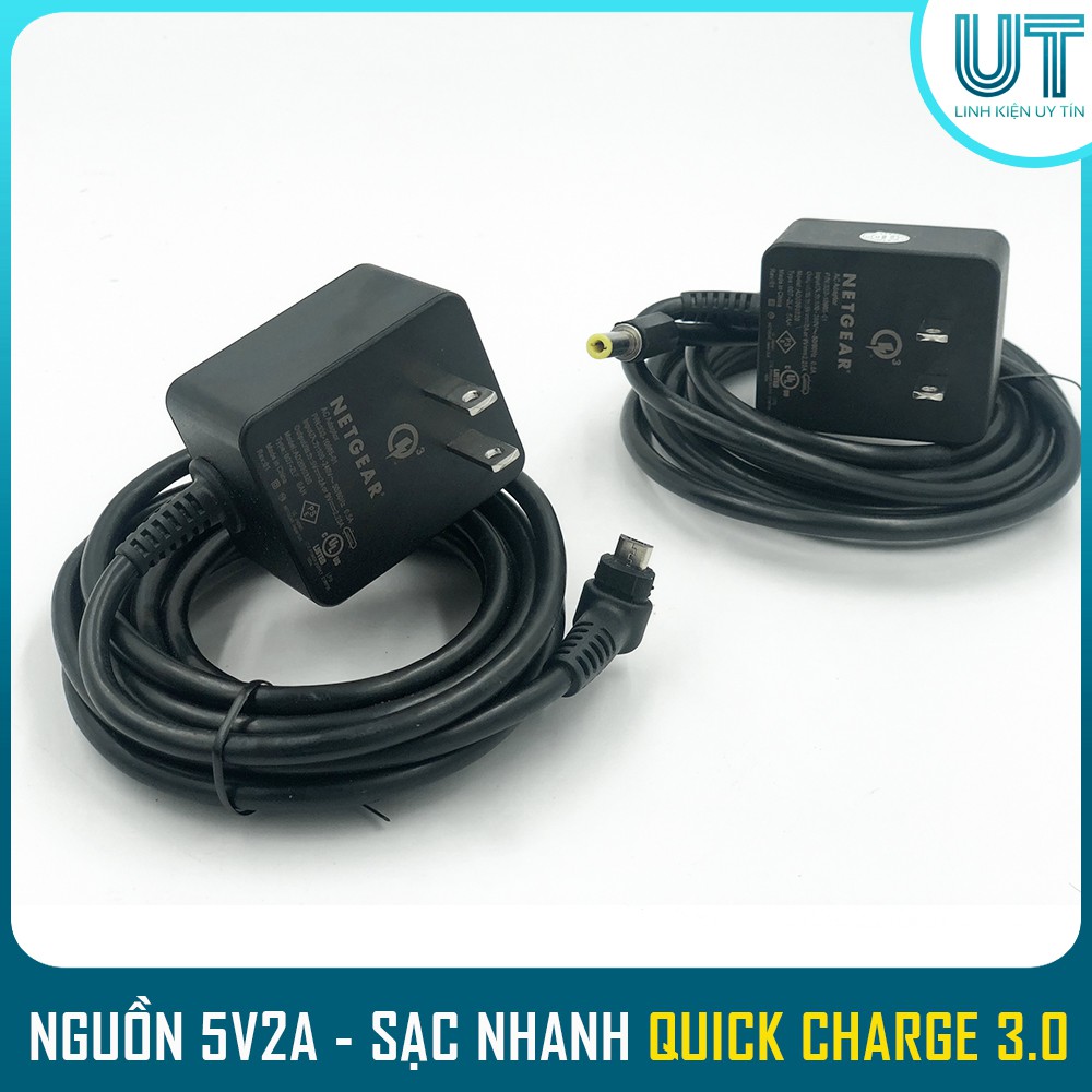 Nguồn Adapter sạc nhanh 5V2A MicroUSB và 5.5 DC - Có sạc nhanh Quick Chager 3.0 ( Hãng Netgear )