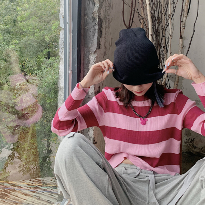 Mũ Len Dệt Kim Mỏng Co Giãn Màu Sắc Kẹo Ngọt Phong Cách Hàn Quốc Thời Trang Mùa Thu 22062