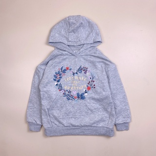 Áo nỉ hoodie Primark màu ghi hoa tim BG