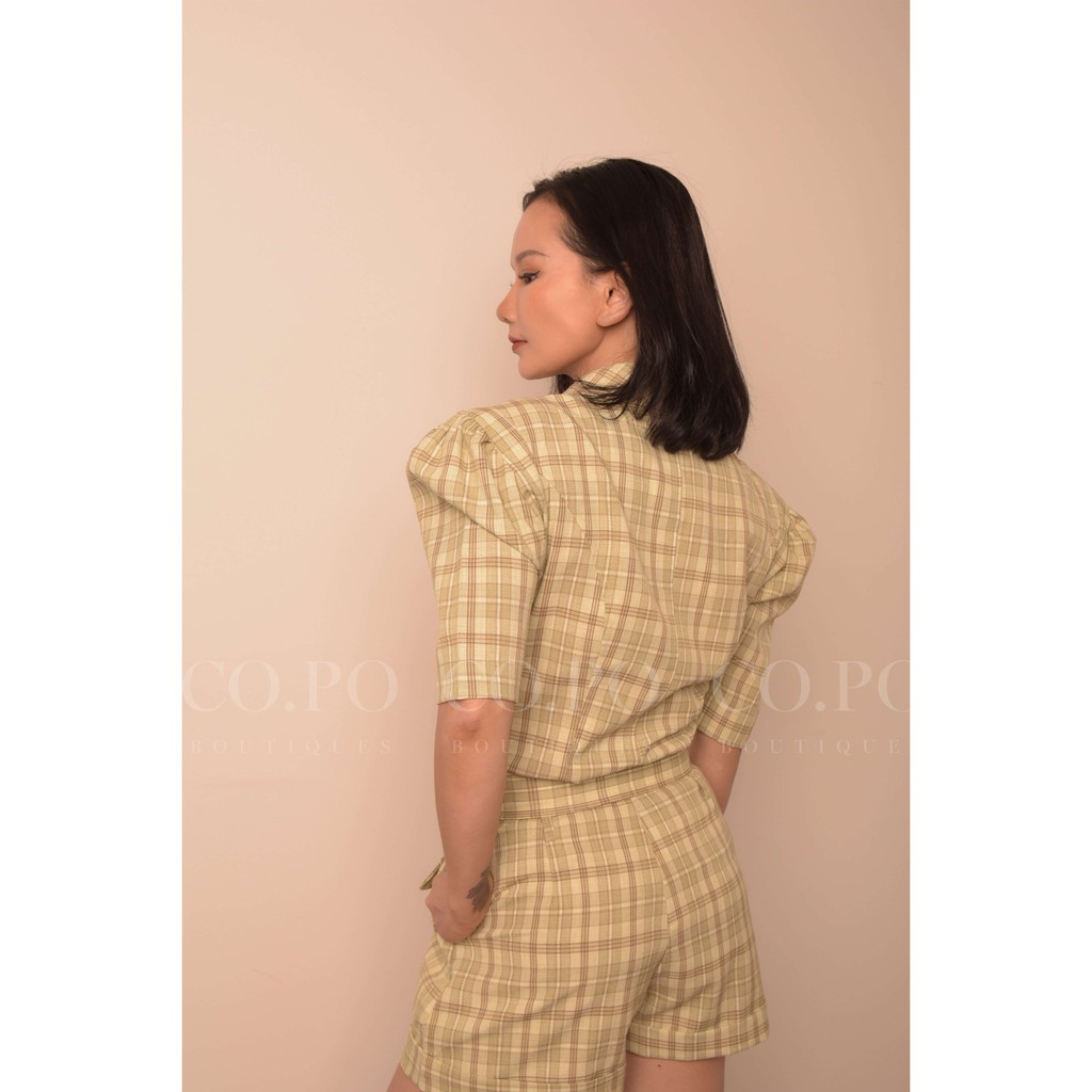 VEST CAO CẤP-[NHẬP MÃ POLA1405 GIẢM 20K]-SET THIẾT KẾ KOMOKO CROP-THUN CARO-VEST NGẮN NƠ EO-SET CÔNG SỞ | BigBuy360 - bigbuy360.vn
