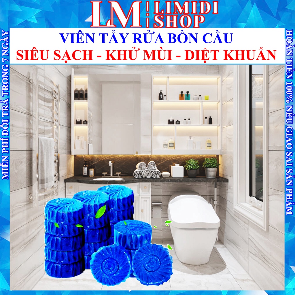 [COMBO 40] Viên Thả Bồn Cầu - Viên Tẩy Bồn Cầu - Vệ Sinh Toilet, Diệt Khuẩn, Khử Mùi, Giúp Thơm, Làm Sạch Bệ Xí - LIMIDI