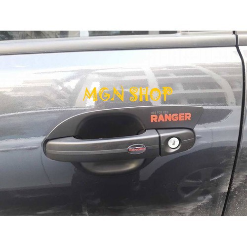 [Ốp tay nắm cửa] [Ốp hõm cửa] [Ford Ranger 2015 - 2021] [màu đen / màu bạc]