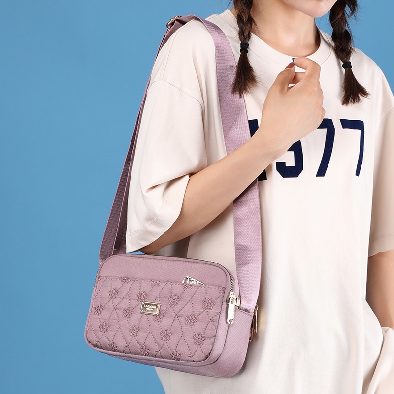 Túi Đeo Chéo Vai Bằng Vải Nylon Chống Nước Phong Cách Hàn Quốc Beg Tangan Wanita Murah Beg Silang Perempuan Dành Cho Nữ