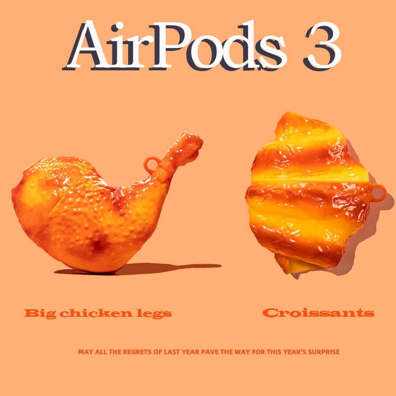 Vỏ Bảo Vệ Hộp Sạc Tai Nghe Airpods 3 Pro AirPods3 Họa Tiết Đùi Gà To Dễ Thương Thời Trang 2021 Ốp
