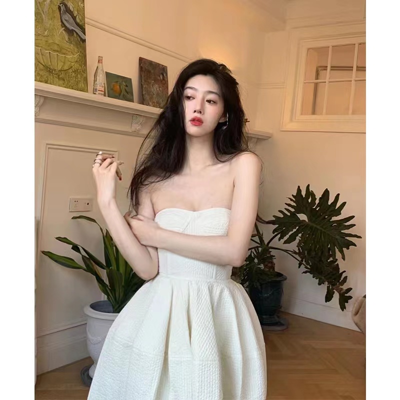 Đầm Trễ Vai Thời Trang Pháp Sang Trọng