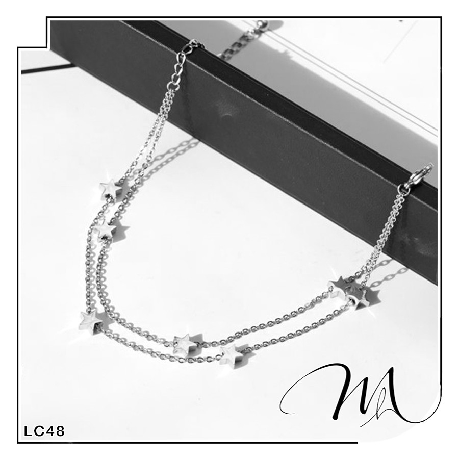 Lắc chân nữ Titan dây đôi ngôi sao xinh xắn - Măng's House LC48