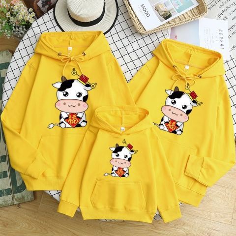 Bộ Đồ Gia Đình Áo Hoodie Tay Dài Kiểu Năm Mới Trung Hoa Thời Trang 2021