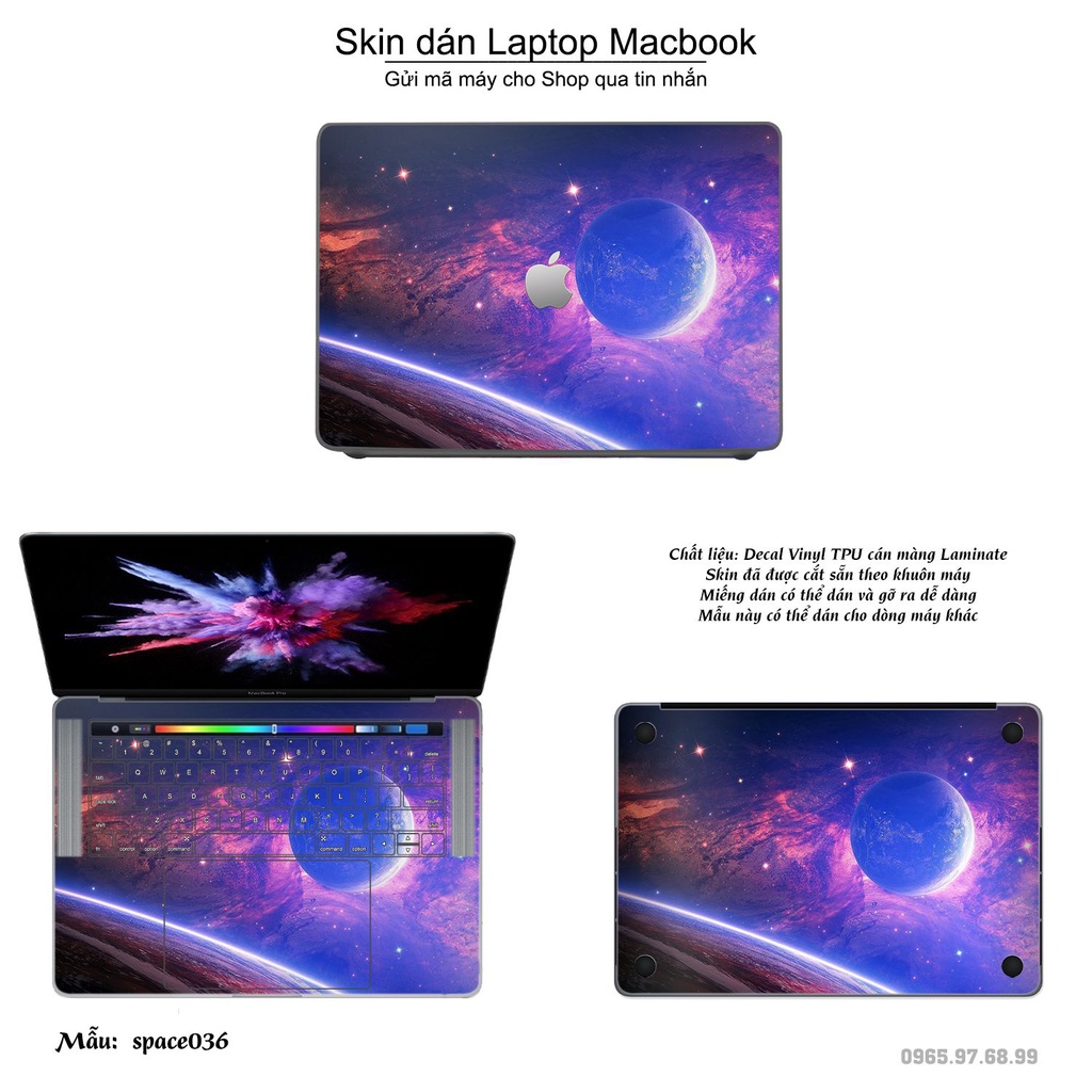 Skin dán Macbook mẫu không gian (đã cắt sẵn, inbox mã máy cho shop)