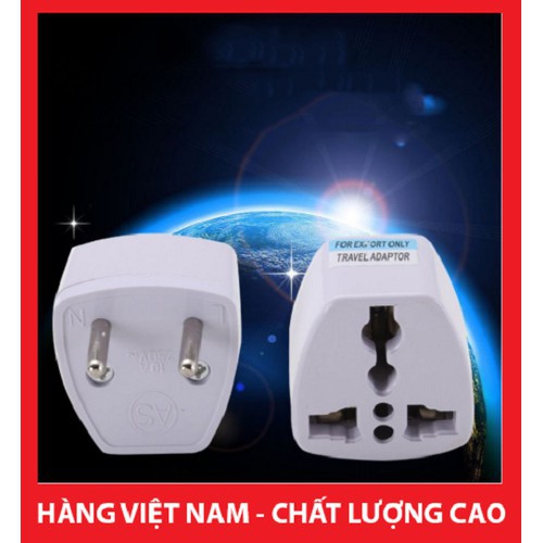 Phích cắm điện Vinakip chuyển đổi ổ 3 chấu thành 2 chấu - chuyển đổi sạc 3 chân - đầu nối ổ cắm 3 cực đa năng .