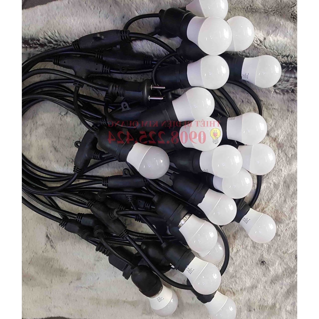 Dây đui đèn ngoài trời chống nước 5M 10 BÓNG/10M 20 BÓNG, Dây Đèn Trang Trí Quán Cà Phê/Sân Vườn/ Nhà Ở