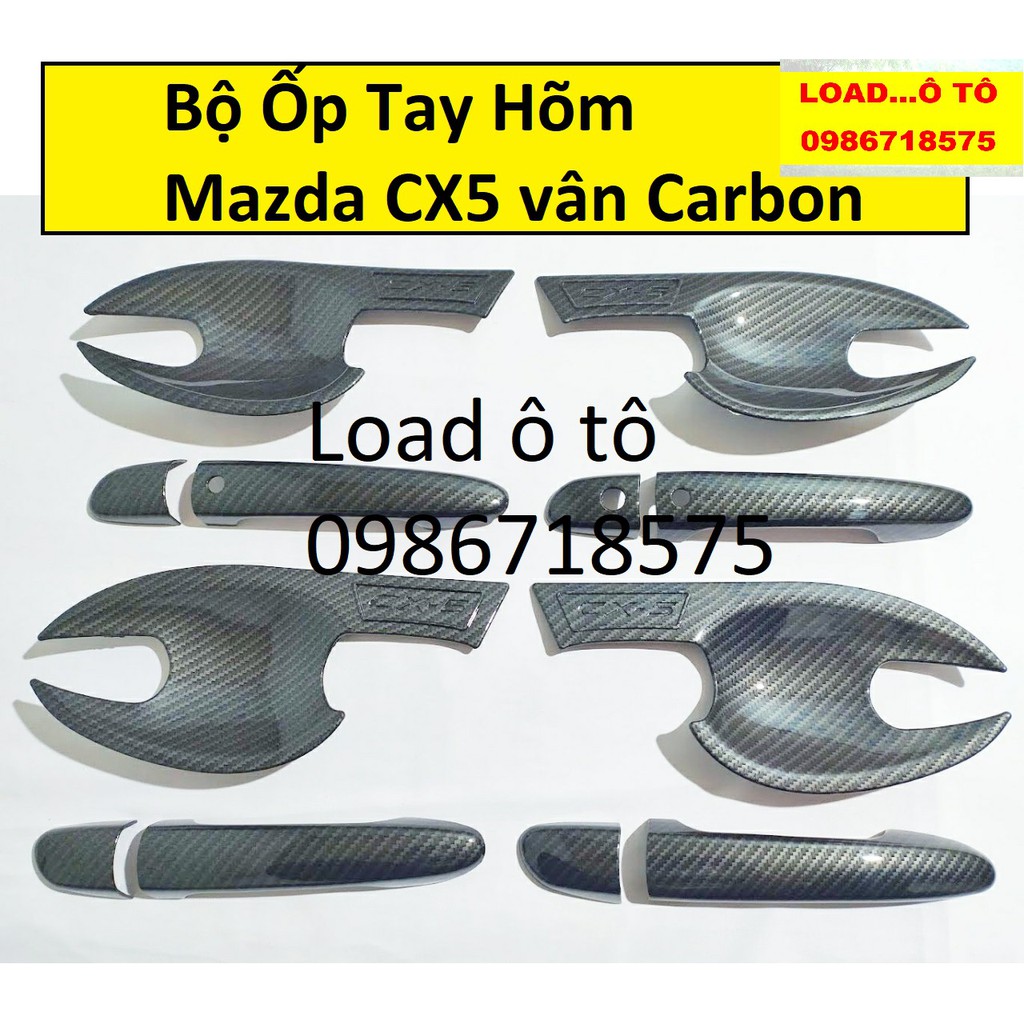 Ốp tay cửa, hõm cửa Mazda CX5 2018-2021 Vân carbon Cao Cấp