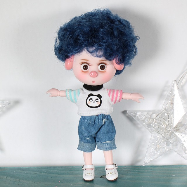 Dream Fairy 1/12 BJD No.2 DODO Pigies Doll with hair 14cm mini doll 26 joint body Cute children gift toy ob11