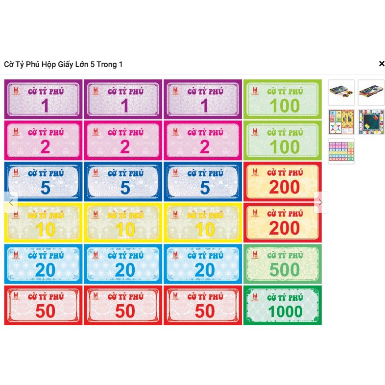 Bộ Cờ Tỷ Phú Cao Cấp 5in1