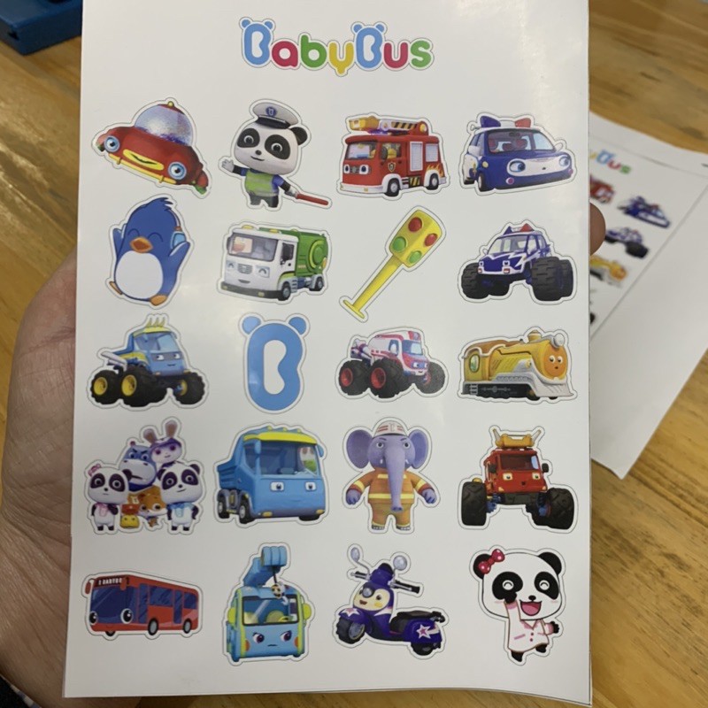 Combo 3 tấm hình dán Sticker babybus cho bé