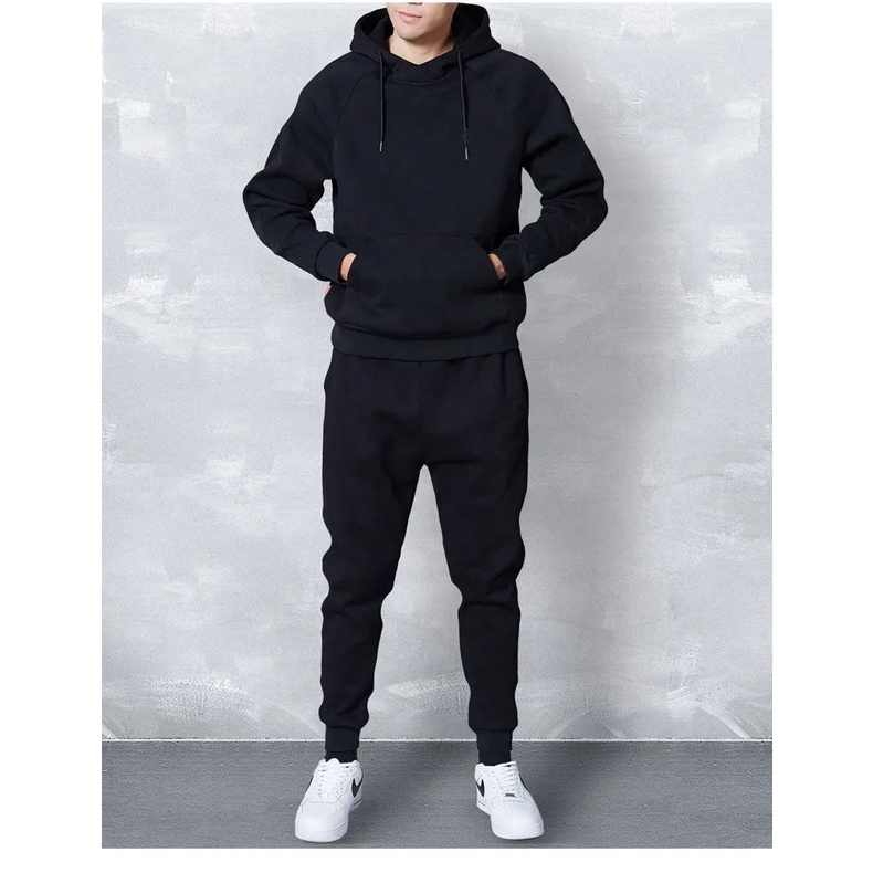 Set quần áo hoodie nỉ lót bông giữ ấm