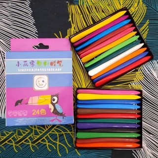 Bộ màu sáp hữu cơ có 24 chiếc cho bé - Bộ bút màu 24 chiếc cho bé tập vẽ trên giấy