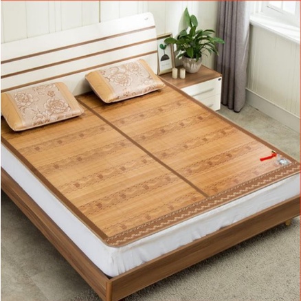 Chiếu trúc tăm vân gỗ in hoa mát lạnh mùa hè màu gỗ - Họa Tiết Ngẫu Nhiên