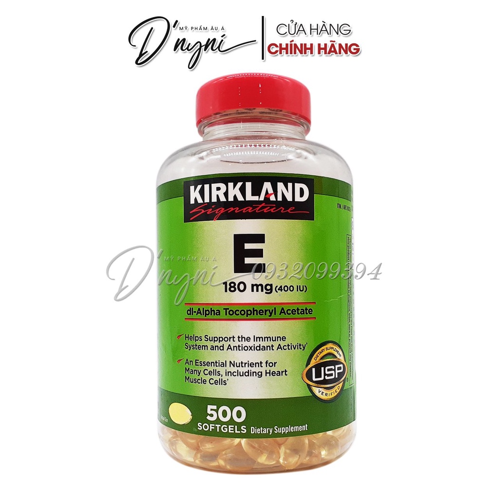 Vitamin E Kirkland 400 IU Kirkland Signature 500 Viên Mỹ - Đẹp da