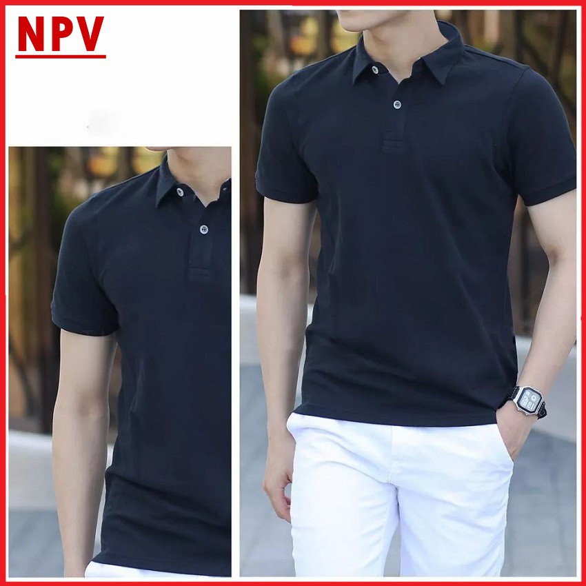Áo polo nam cổ bẻ NPV ngắn tay, áo phông nam vải thun coton không nhăn nhiều màu | BigBuy360 - bigbuy360.vn