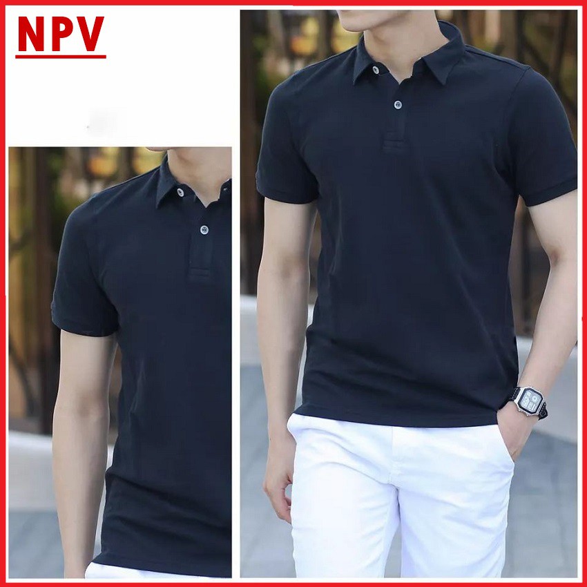 Áo polo nam cổ bẻ NPV ngắn tay, áo phông nam vải thun coton không nhăn nhiều màu | WebRaoVat - webraovat.net.vn