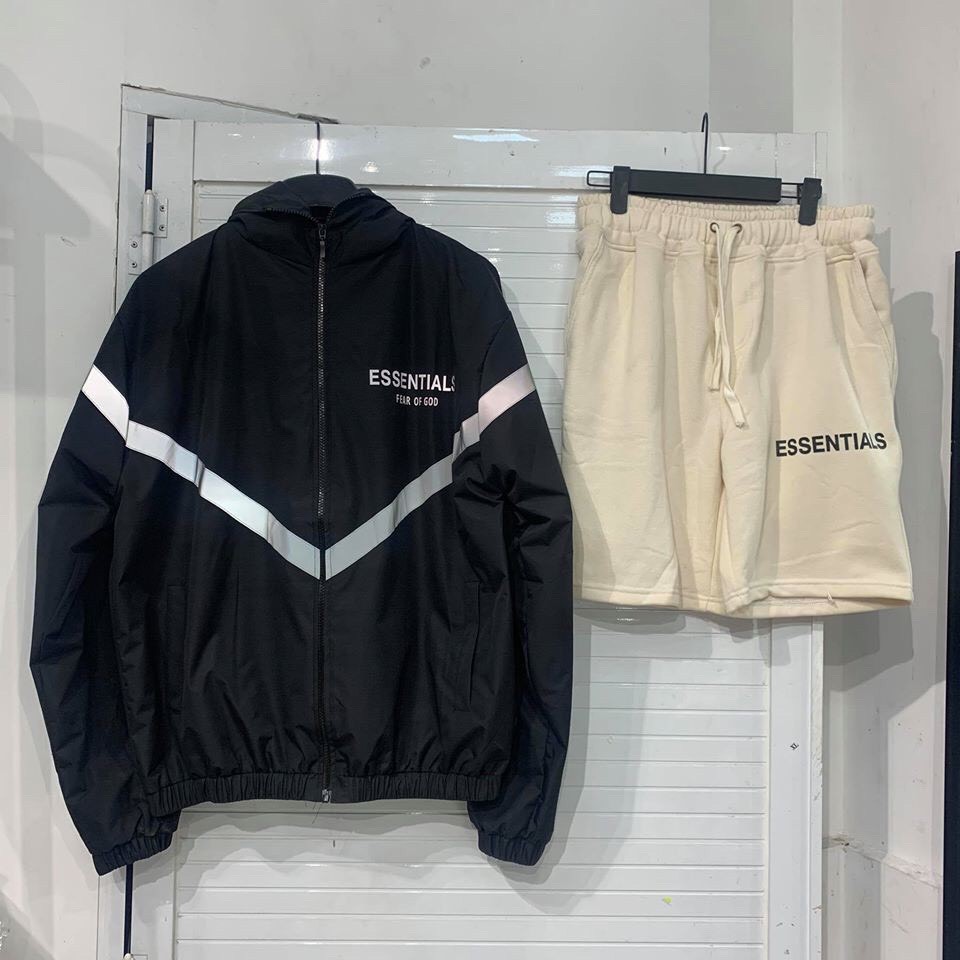 -HÀNG NHẬP KHẨU Áo Khoác Dài Tay Nam Nữ ESSENTIALS FEAR OF GOD Phản Quang Dù 2 Lớp Form Rộng Unisex Thời Trang Casual St