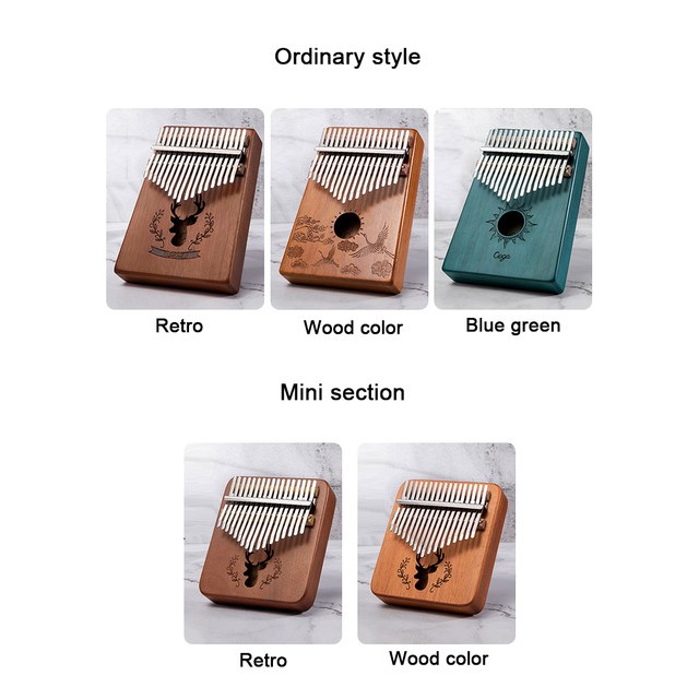 Đàn kalimba 17 phím gỗ nguyên khối Mahagony GECKO000026