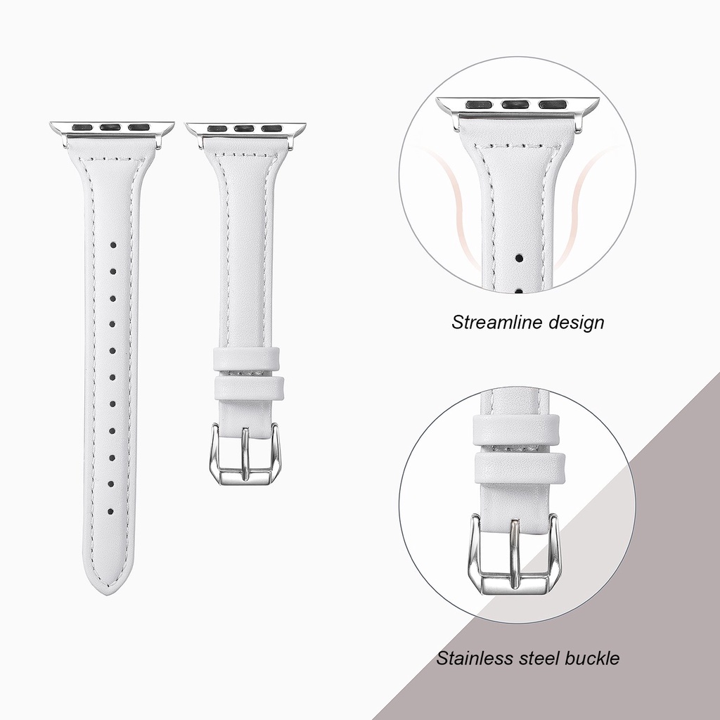 Jansin Dây đeo da chất lượng cao dành cho Apple Watch 8 49mm 41mm 45mm 40mm 44mm 42mm iwatch 8 ultra 7 6 SE 5 4