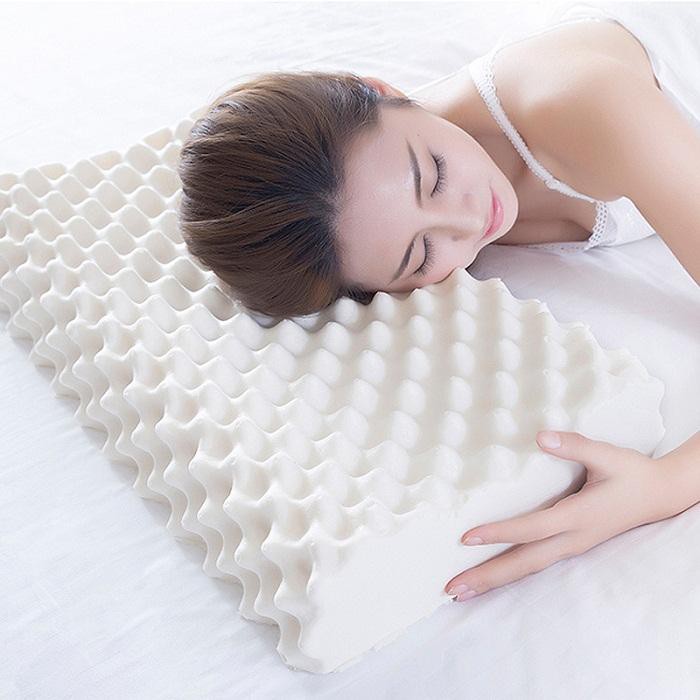 Gối cao su non chống ngáy ngủ hỗ trợ điều trị đau mỏi vai gáy cổ