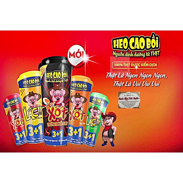 Xúc xích lắc Heo Cao Bồi ly 64g