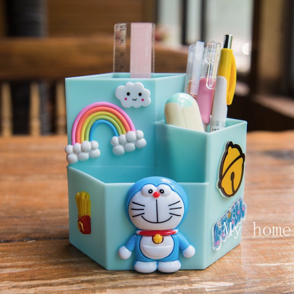 Hộp Đựng Bút Để Bàn Đa Năng Họa Tiết Hoạt Hình Dễ Thương Cho Bé Gái