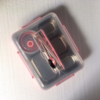 Hộp đựng cơm 5 ngăn inox 304 (kè đĩa muỗng)