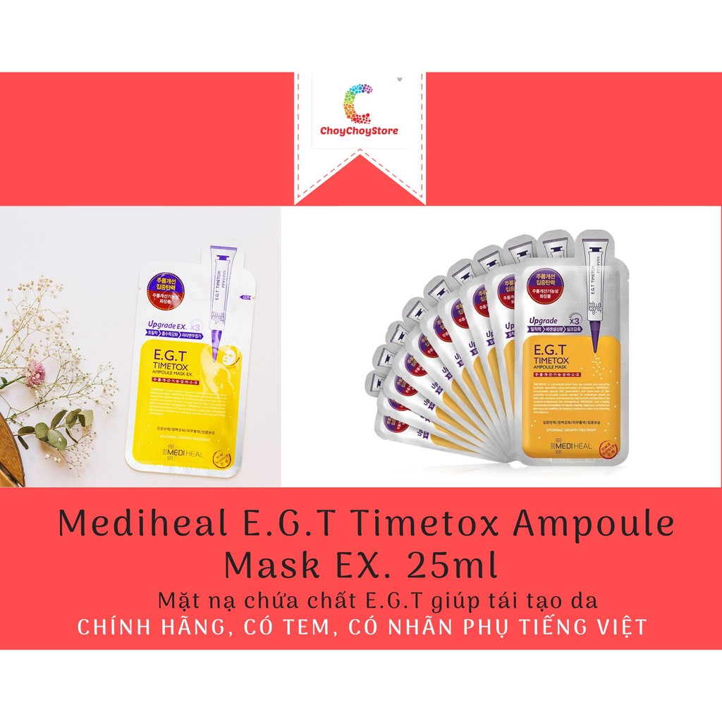 [MEDIHEAL VN] Mediheal E.G.T Timetox Ampoule Mask EX. 25ml - Mặt nạ chứa chất E.G.T giúp tái tạo da