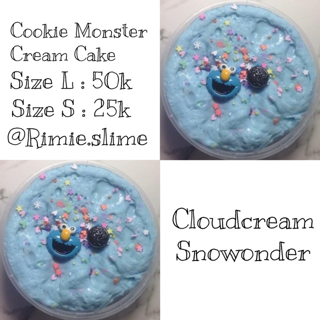 Slime - Cloud Cream làm từ Snowonder - Cookie Monster Cream Cake