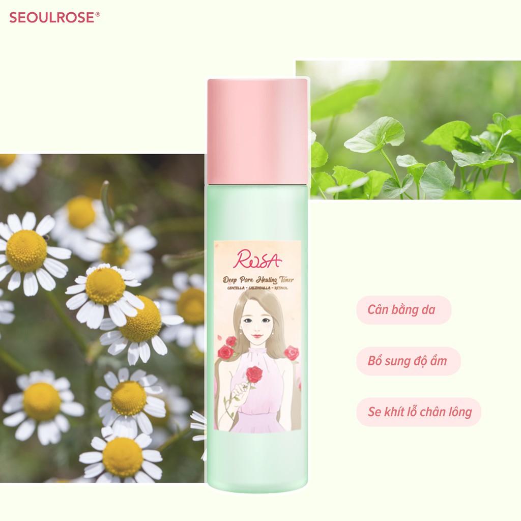 Nước Hoa Hồng SeoulRose Rosa Deep Pore Healing Toner 120ml