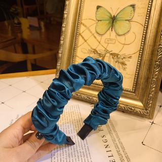 Băng đô cài tóc vải satin nhún bèo thời trang cho nữ
