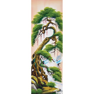Tranh  đính  đá tự làm- tranh tùng hạc