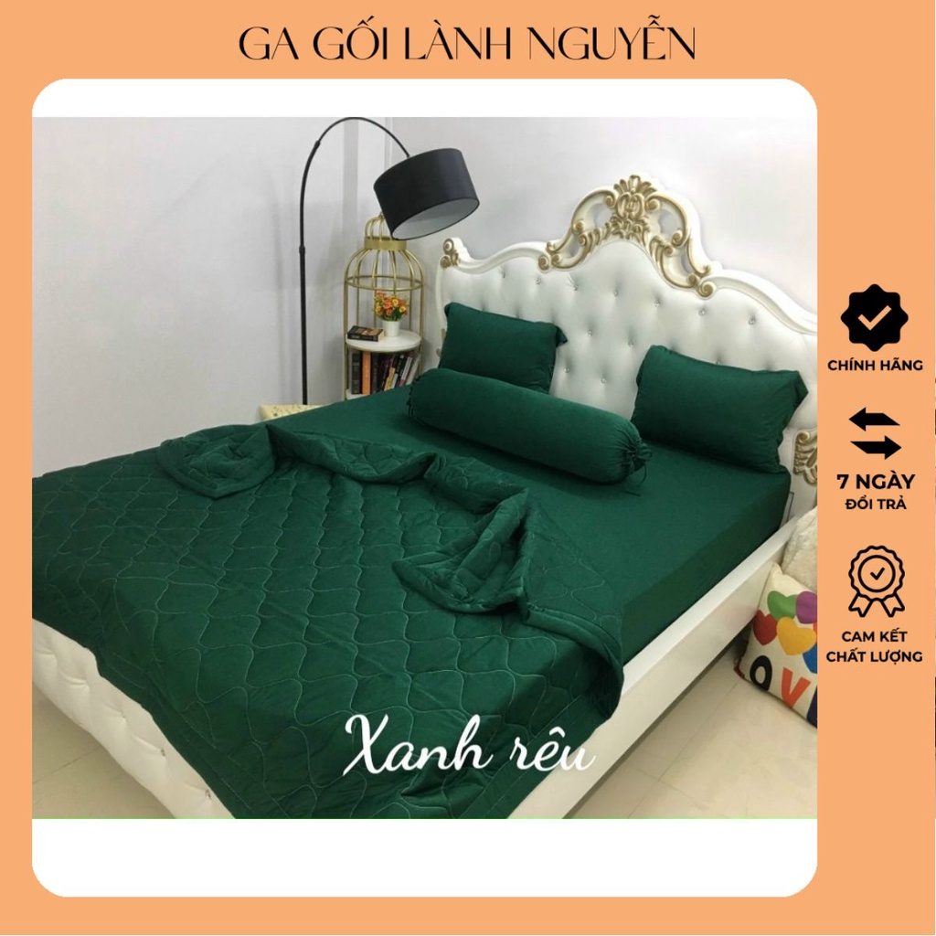 Ga giường thun lạnh Hàn Quốc nhiều màu trơn tông vàng xanh lá - LanhNguyenShop